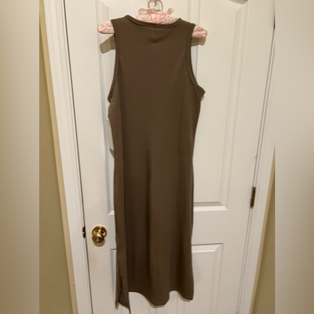 Athleta Sleeveless Tan Midi Dress - Picture 6 of 9